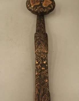 

15"Chinese China Dynasty Palace Feng Shui Bronze Lucky Auspicious Peach Ru Yi