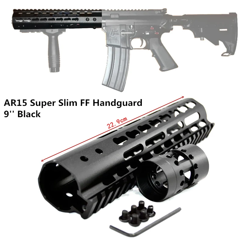 

FIRECLUB 9" inch Free Float NSR KeyMod Handguard Mount Bracket with Detachable Rail BLACK Barrel Nut For AR-15 M4 M16