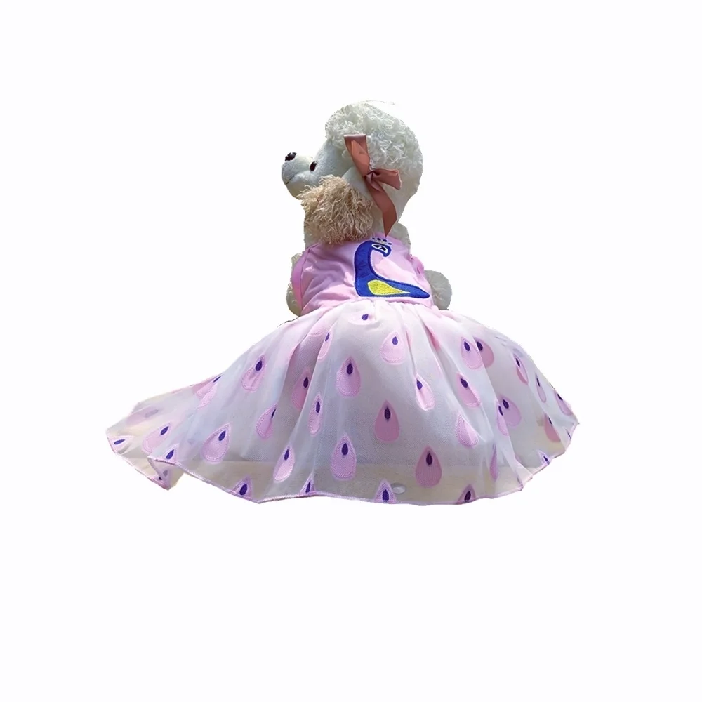 

Graceful Pecock Skirt for Small Puppy Dogs Birthday Party Cute Pink Dress for Dogs New Year Christmas Chihuahua Teddy XS S M