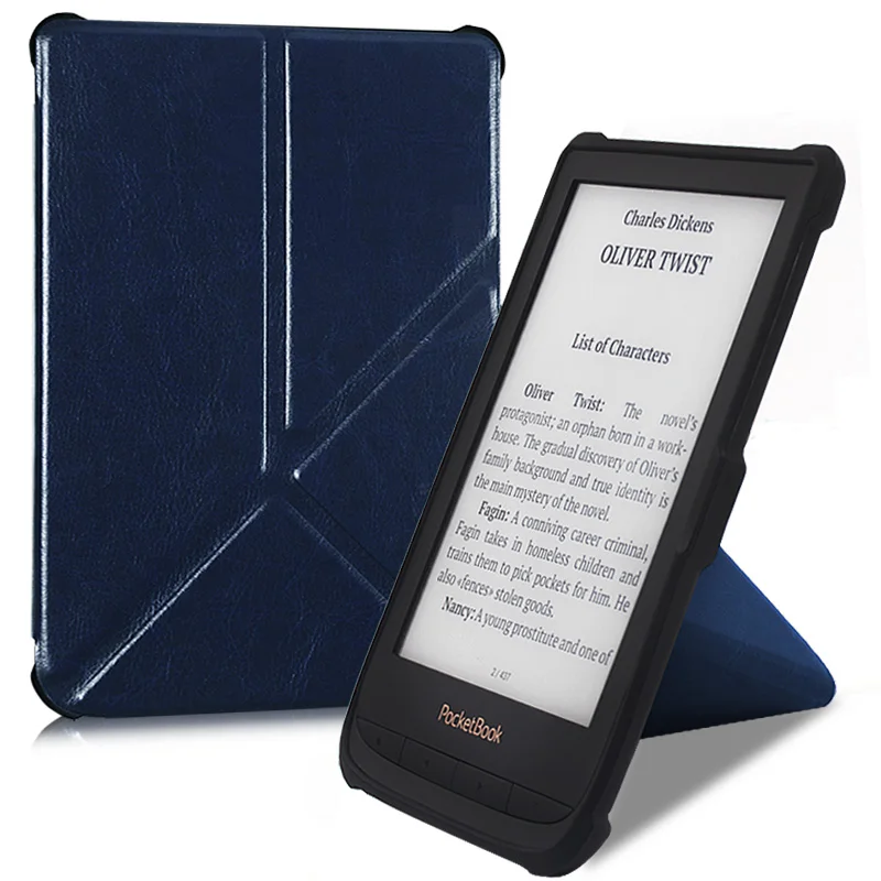 

BOZHUORUI smart cover case for Pocketbook 616 627 632 e-Books,Touch Lux 4/Basic Lux 2/Touch HD 3 Folding stand PU Leather Cover