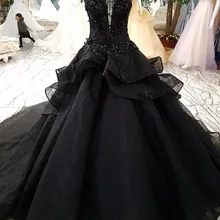 CloverBridal высокое качество органза кружевной длинный шлейф бисером без рукавов черное свадебное платье 100 см хвост стороны ленты