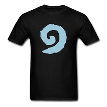 Einzigartige Kurzarm Bio-baumwolle Hearthstone Swirl Logo Männer DJ T-shirt XXXL Männlichen T-shirt