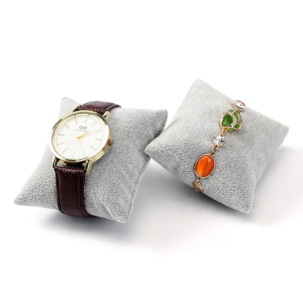

5pcs Gray Velvet Pillow Bracelet Bangle Jewelry Display Stand Set Watch Holder Display Pillow Cushion Showcase Jewelry organizer