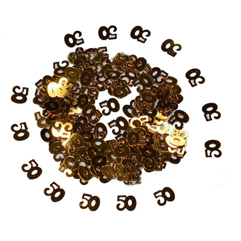 

15g/set Cute Lady Women Men Number Digital Age 50 Years Old Sprinkle Metallic Confettis Adults Happy Birthday Party Table Decors