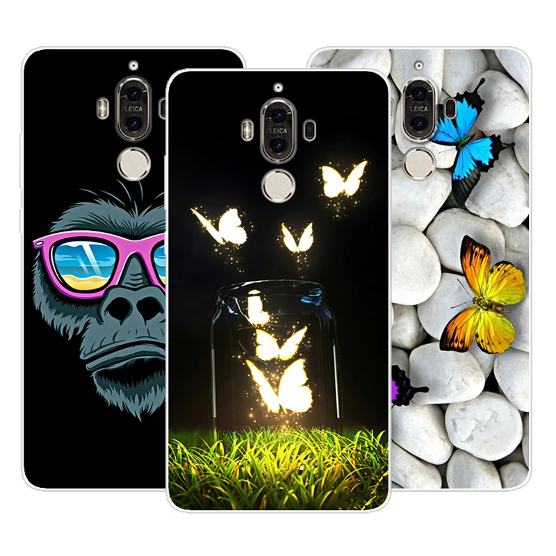 Case For Huawei Mate 9 Mate9 5.9 Inch Soft Tpu Transparent Printing Drawing Silicone Phone Cases Cover |