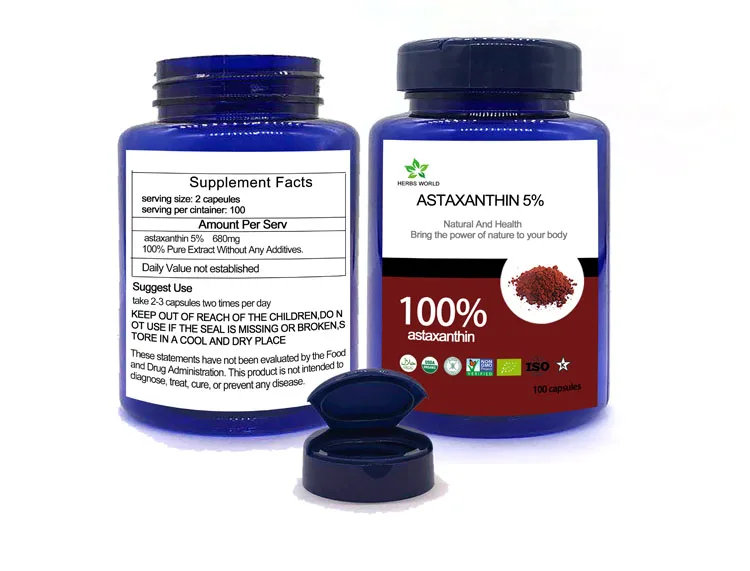 Натуральный astaxanthin 5% капсул astaxanthin 5% порошок