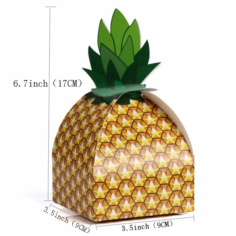

24pcs Gift Boxes Pineapple Hawaii Candy Boxes Paper Bags Beach Tropical Party Wedding Decorations Home Party Birthday Supplies