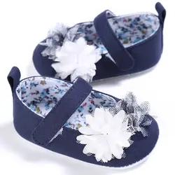 3 color2017 Новый прекрасный ребенок Обувь для девочек туфли с цветочным принтом для новорожденных Мягкий хлопок нескользящие Обувь для
