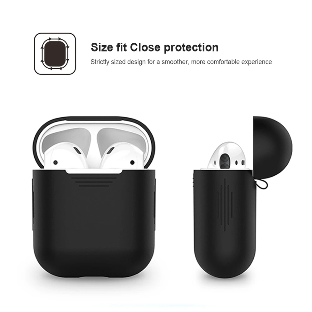 Противоударные силиконовые чехлы для наушников Apple Airpods мягкий чехол простые