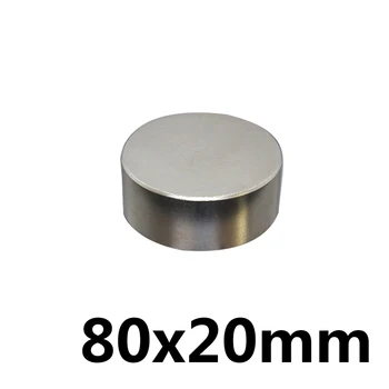 

1 Pcs 80x20 Neodymium Magnet 80mm x 20mm N35 NdFeB Permanent Small Round Super Powerful Strong Magnetic Magnets Disc