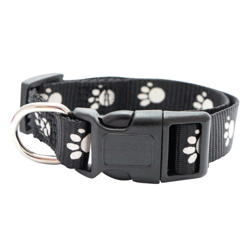 Pet Dogs Flea Collars Harnesses Print Nylon Collar Adjustable Pet Dog