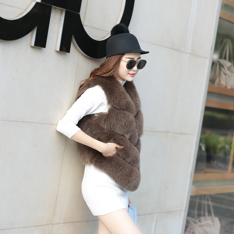 Clearance 2019 Women Real Fox Fur Vest Female Winter Autumn Quality Genuine Fox Fur Waistcoat Coat Casual Lady Natural Real Fox Fur Gilet 2