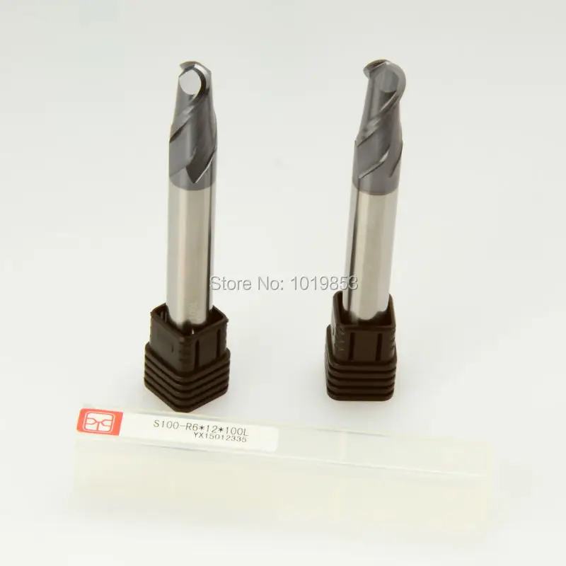 

SLONS S100-R6*12*100L HRC45 12mm shank diameter BALL NOSE tungsten carbide end mill for CNC machine