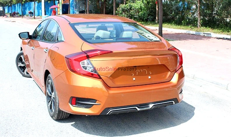 Черный инженерный пластик для Honda Civic 10th Gen 4dr Седан 2016 2017 задний бампер