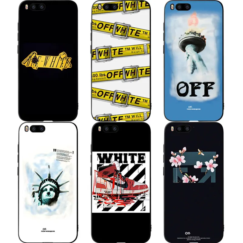 

Hot off ow stripes Phone Cases for Xiaomi mi A2 8 9 lite se case xiaomi redmi note 6 7 pro case redmi note 5 Plus Soft Cases