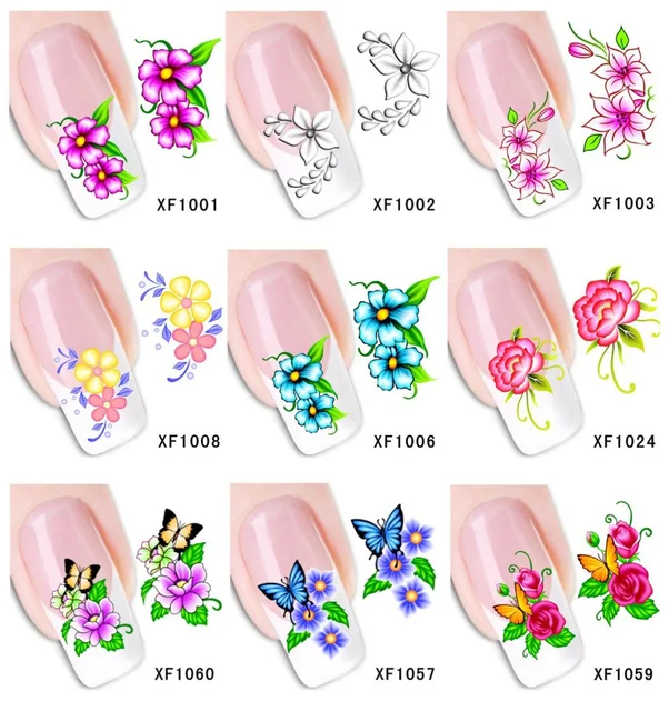 60sheets Xf1001 Xf1060 Nail Art Flower Water Tranfer Sticker Nails 60sheets Xf1001 Xf1060 Nail Art Flower Water Tranfer Sticker Nails Beauty Wraps Foil Polish Decals