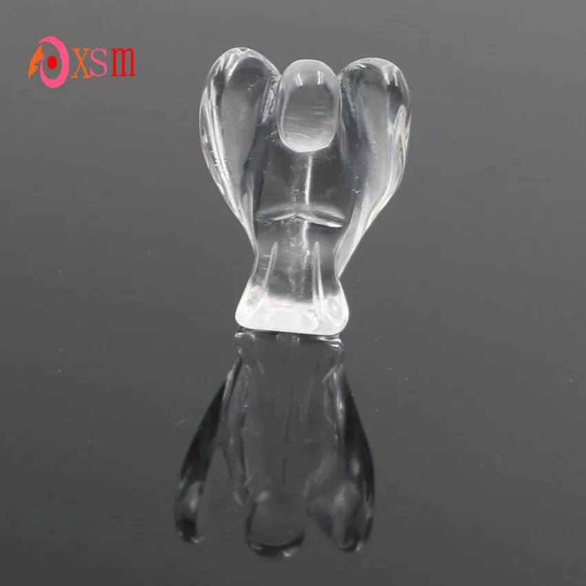 

xinshangmie Natural Rock Crystal Angel Figurine Clear Quartzs Amulet Reiki Chakra Healing Lucky Charms DIY Jewelry Craft Gift