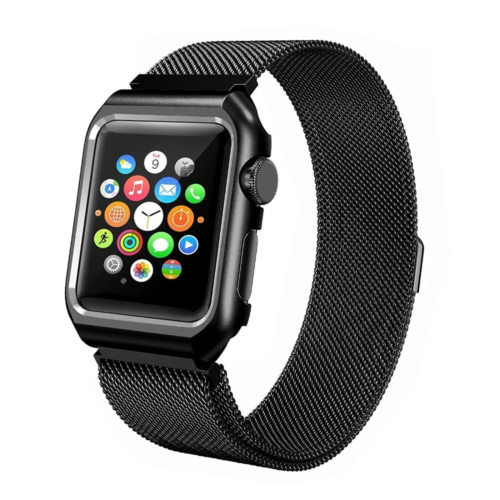 

Milanese Strap+Case For Apple Watch band 42mm/38mm iWatch 4 band 44mm/38mm Stainless Steel Metal bracelet Apple watch 4 3 2 1