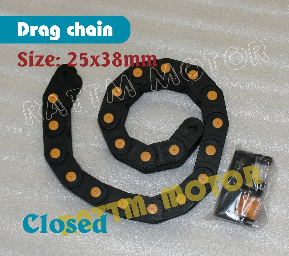 1m-total-closed-type-25-x-38mm-cable-drag-chain-wire-carrier-with-end-connectors-plastic-towline-for-cnc-router-machine-tools