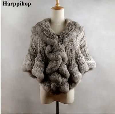 

Harppihop 2017 women's rex rabbit fur cape rabbit hair fur cloak short design fur shawl poncho free shipping