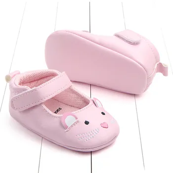 

Baby Girls Soft Sole Cartoon Leather Shoes Anti-slip Toddler Shoes First Walkers booties footwear for newborns baby girl A1
