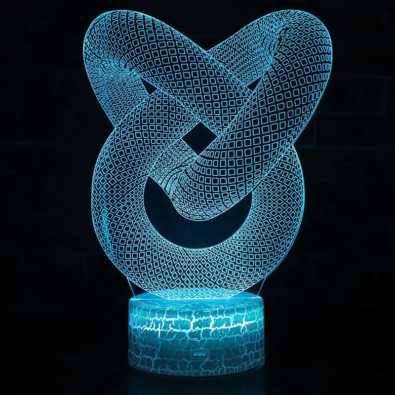 Креативный Annulus тема 3D светодиодный лампа светодиодный ночник 7 цветов Изменение сенсорного настроения лампа Рождественский подарок