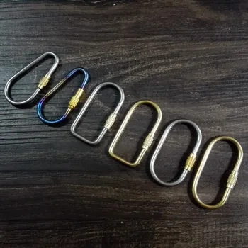 

Genuine Titanium Alloy TC4 Handmade Brass Mountaineering Camping Buckle Key Ring