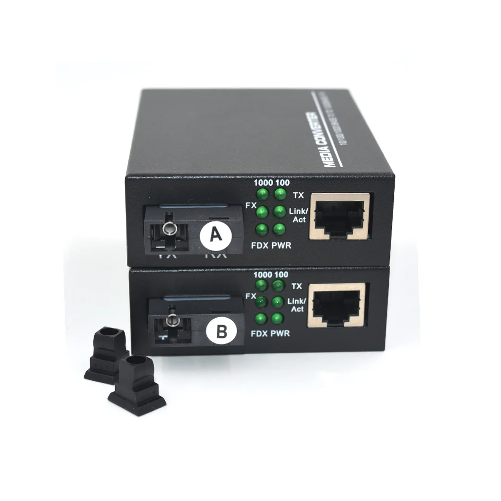 SFP 100//1000M Fast Ethernet Media Converter Dual Fiber Single mode 20Km 1PCS