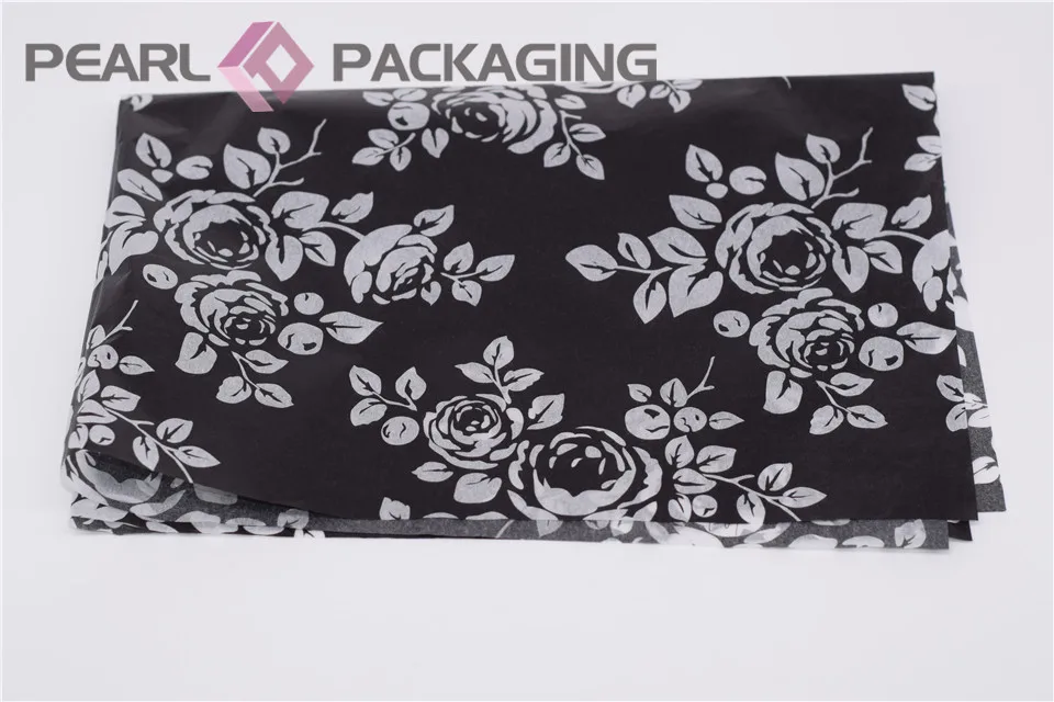 Black &amp White Traditional Chinese Painting Style Tissue Paper Gift Wrapping Flower Blossom Pattern 50x40 cm 500pcs/lot | Дом и сад