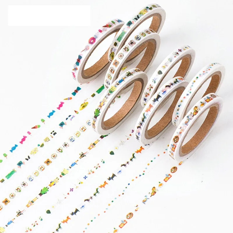 8 pcs/Lot Forest party cat tape 5mm*7m Cute animal Slim lace paper