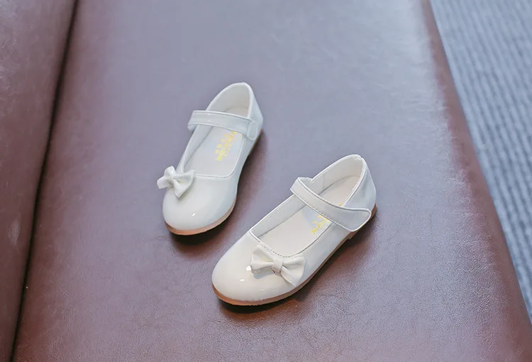Mumoresip/белая кожаная обувь для девочек; детская элегантная кожаная обувь; мягкая удобная детская повседневная обувь на плоской подошве с бантом; обувь для девочек