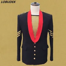 Бар для мужчин Певец джаза сценические черный тонкий прилив мужской блейзер Пальто Пром хост выступление танцора наряд для ночного клуба, костюмы для шоу