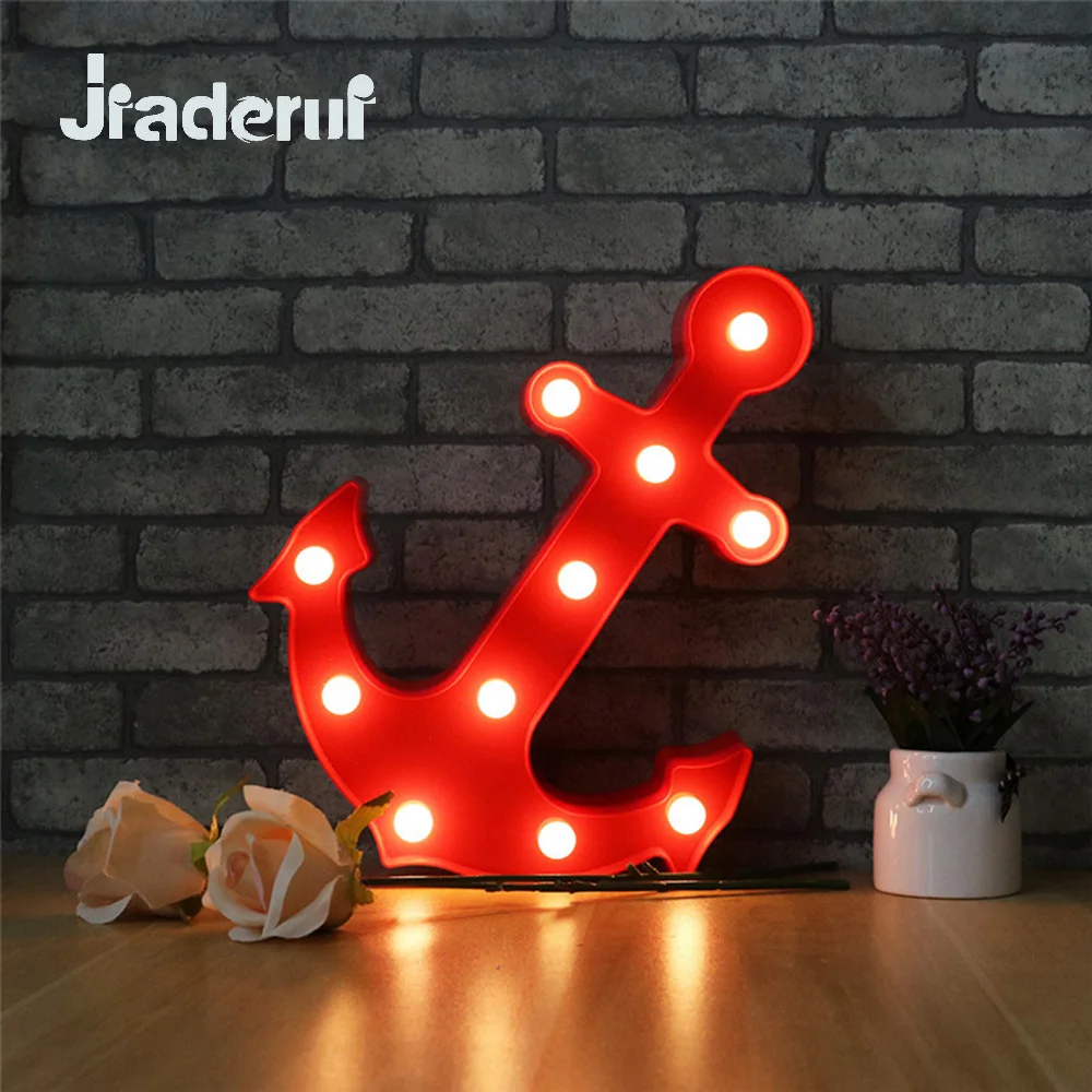 Jiaderui креативный якорь синий/красный/белый цвет LED Marquee Sign загорается винтажный