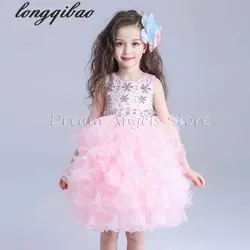 Платья для девочек наивысшего качества, одежда принцессы для детей, карнавальный костюм Анны и Эльзы, детское праздничное платье, одежда