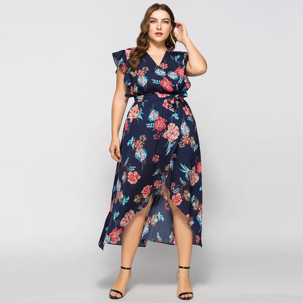 Women Summer V Neck Sleeveless Party Maxi Dress Plus Size Floral Print Bohemia Beach Dresses Woman Party Night Vestidos Mujer Women Summer V Neck Sleeveless Party Maxi Dress Plus Size Floral Print Bohemia Beach Dresses Woman Party Night Vestidos Mujer