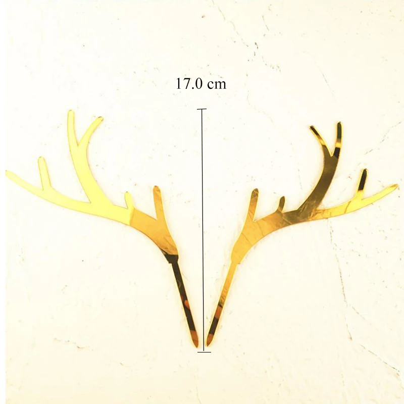 Рождество акриловые рога торт украшение для рождественской вечеринки украшения торта украшения день рождения торт Топпер Baby Shower Babyshower