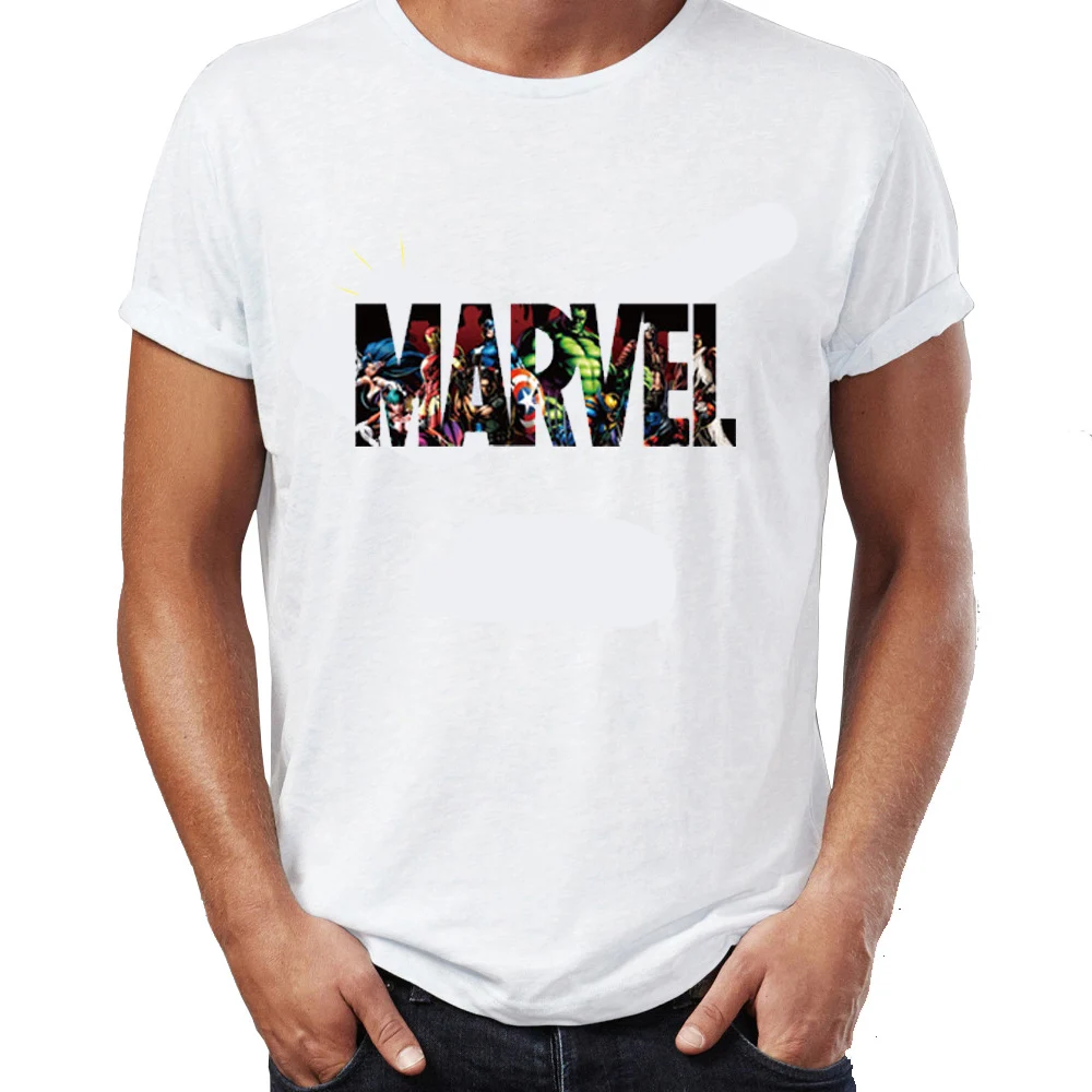 Picture-21 Marvel Футболка мужская летняя Новинка Мстители фигурка супер-героя высокого качества реглан футболка Повседневная футболка футболки hombre - Цвет: Picture-21