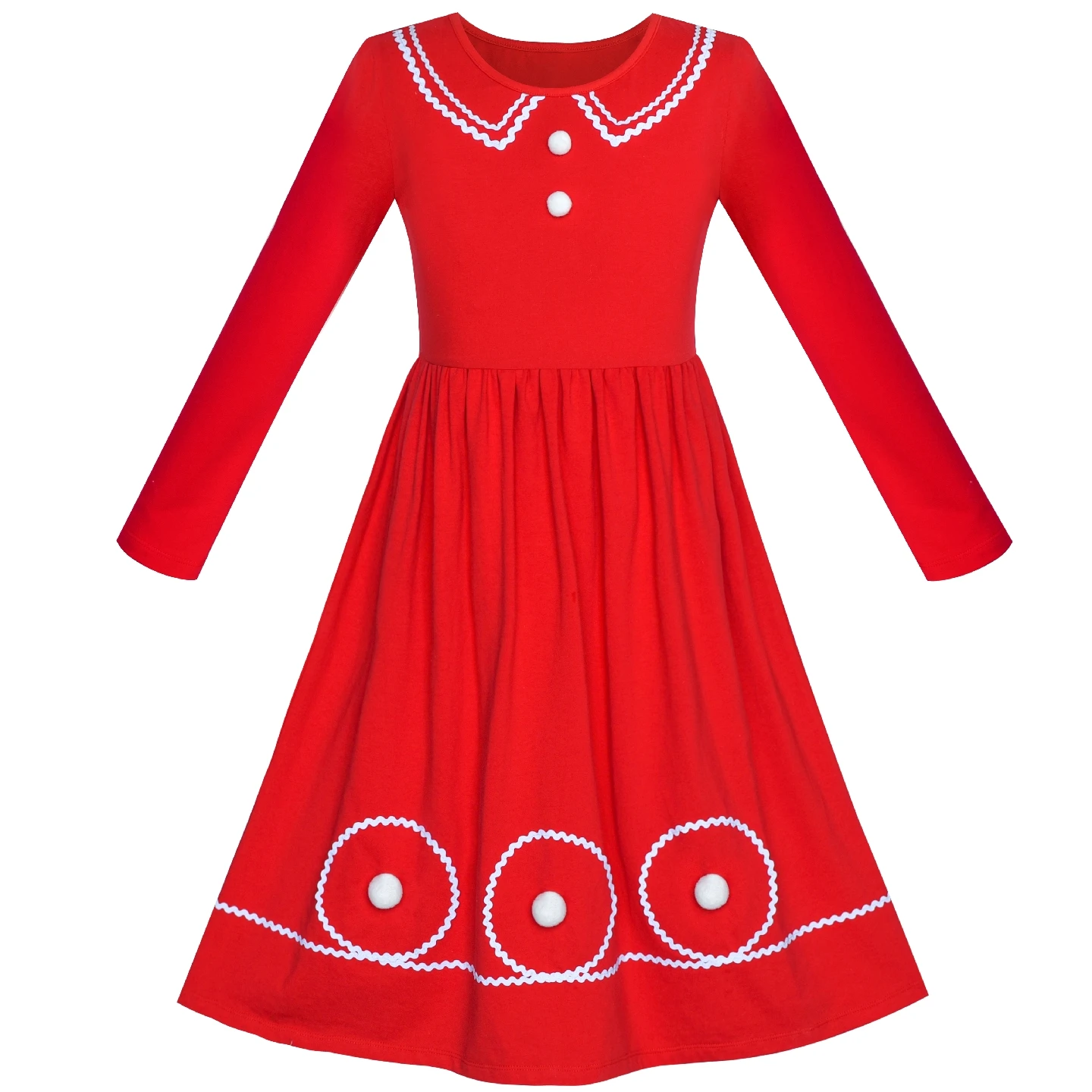 

Girls Dress Christmas Long Sleeve Cotton Maxi Dress 2019 Summer Princess Wedding Party Dresses Kids Clothes Pageant Sundress