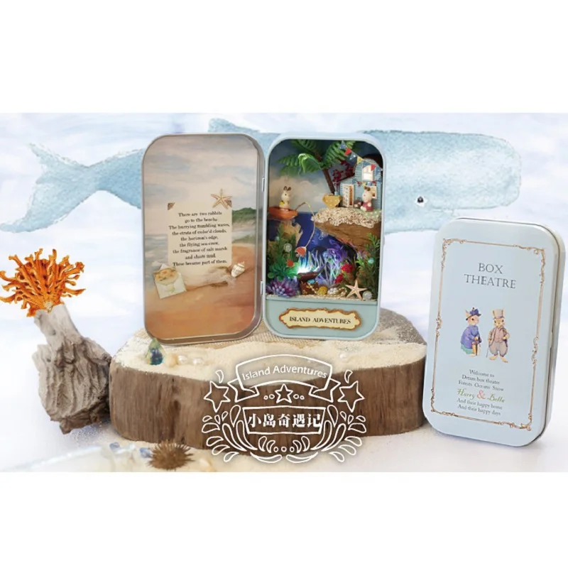 

3D Led Light Diy Wooden Miniature Theater Puzzle Toy Handmade Miniature Scene Furniture Doll House Box Toy Birthday Gift Jouet