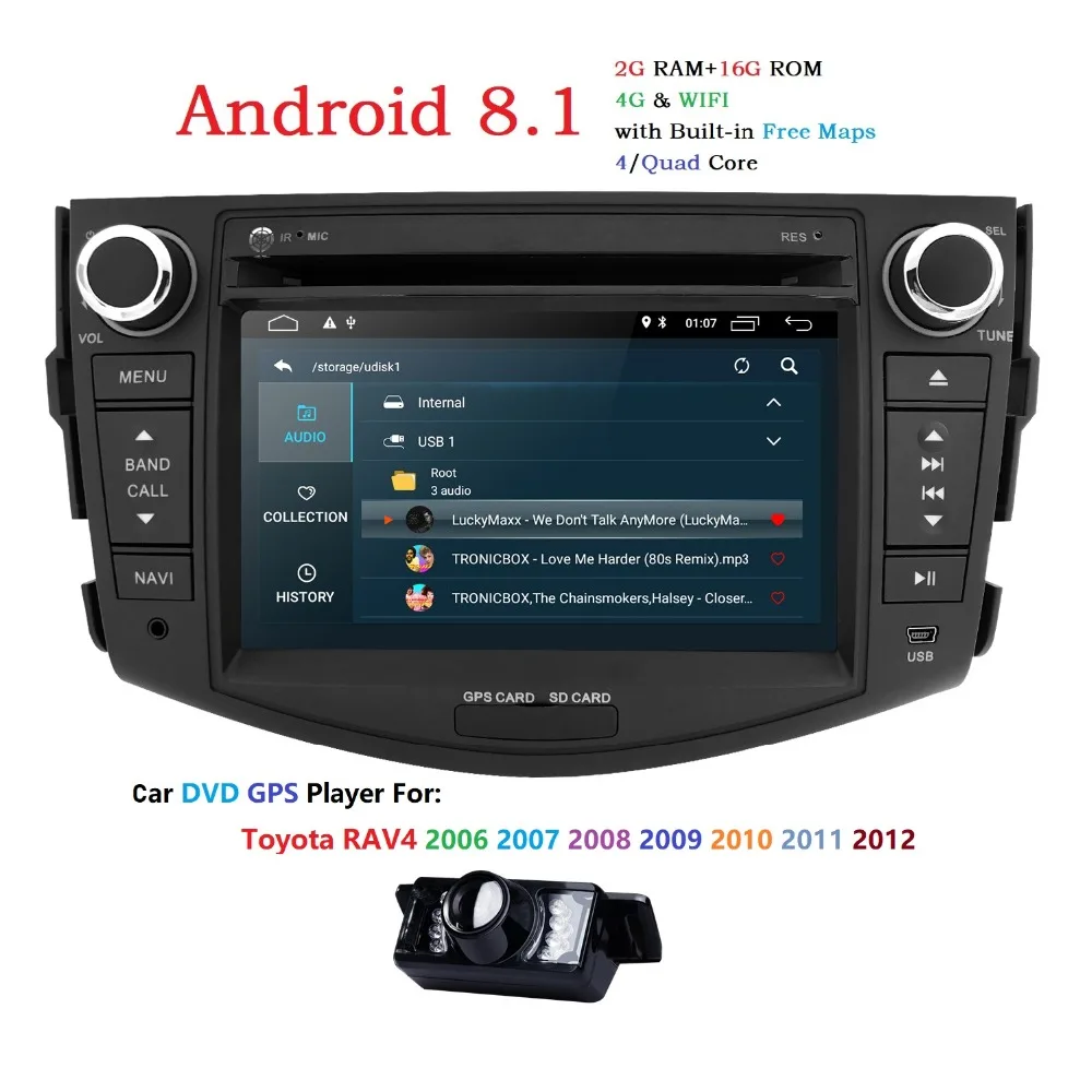 Sale Hizpo Android 8.1 DVD Player For Toyota RAV4 2006/2007/2--8/2009/2010/2011/2012 GPS 4G Wifi With IPS Screen Radio Bluetooth OBD2 1 Sale Hizpo Android 8.1 DVD Player For Toyota RAV4 2006/2007/2--8/2009/2010/2011/2012 GPS 4G Wifi With IPS Screen Radio Bluetooth OBD2 1
