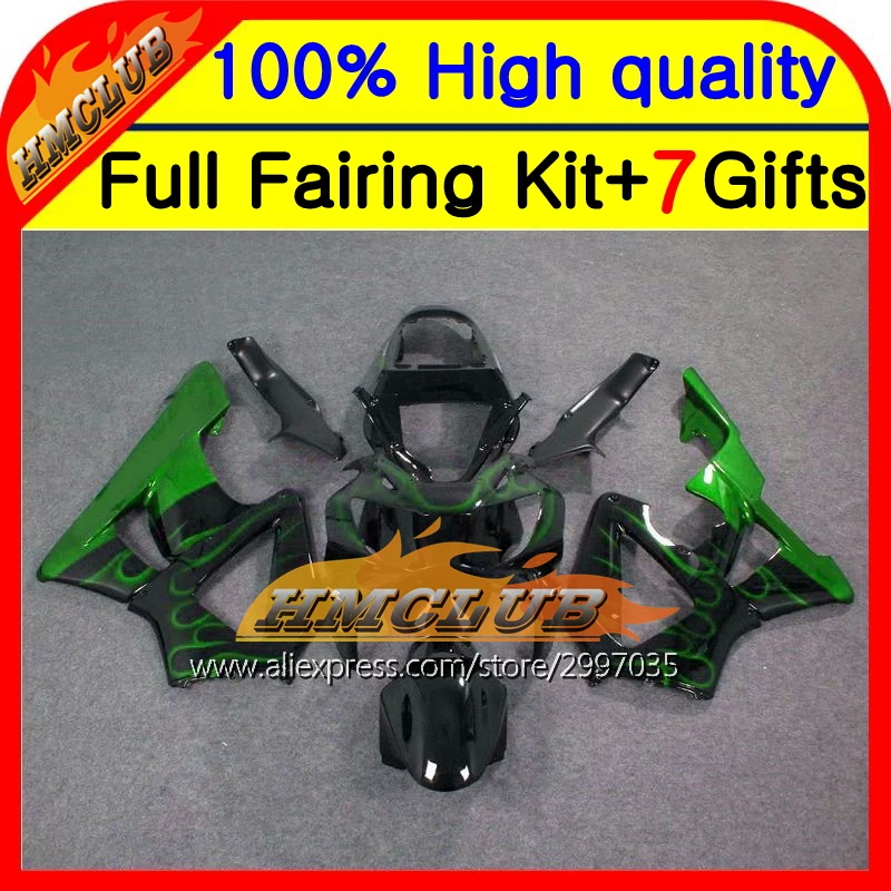 Корпус для HONDA CBR900RR 00-01 CBR929 RR 36HM50 Green flames CBR 929RR 929 CBR929RR 00 01 2000 2001 обтекатель зеленый
