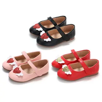 

Children's Shoes Girls Flats Heart Wing Anti-Slip Princess Shoes Bright Petals Shoes Soft Pretty Comfortable For Kids Girls