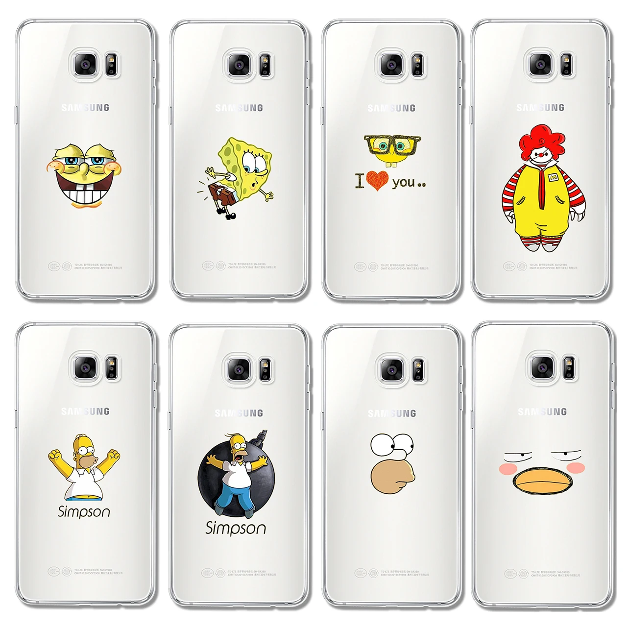 Cute Cartoon SpongeBob soft phone case for samsung Galaxy J7 J5 J3 2016 2017 S6 S7 S8 edge A5 A3 A7 S9 Plus Note 4 5 8 9 Cover |