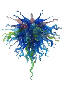 

Art Decorative Colored Blown Glass Flower Shaped Hanging Chandelier