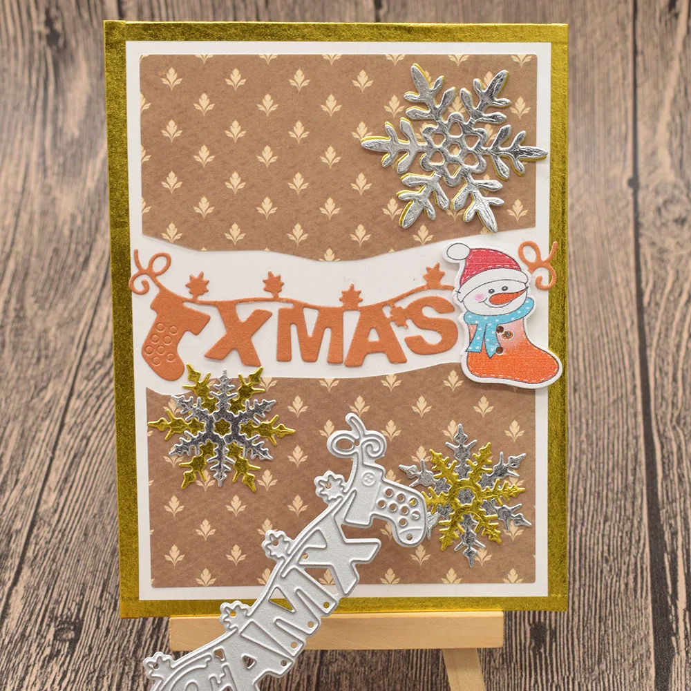 

X'Mas Letter Metal Cutting Dies Words for Scrapbooking Album Christmas Card Making Paper Embossing Die Cuts