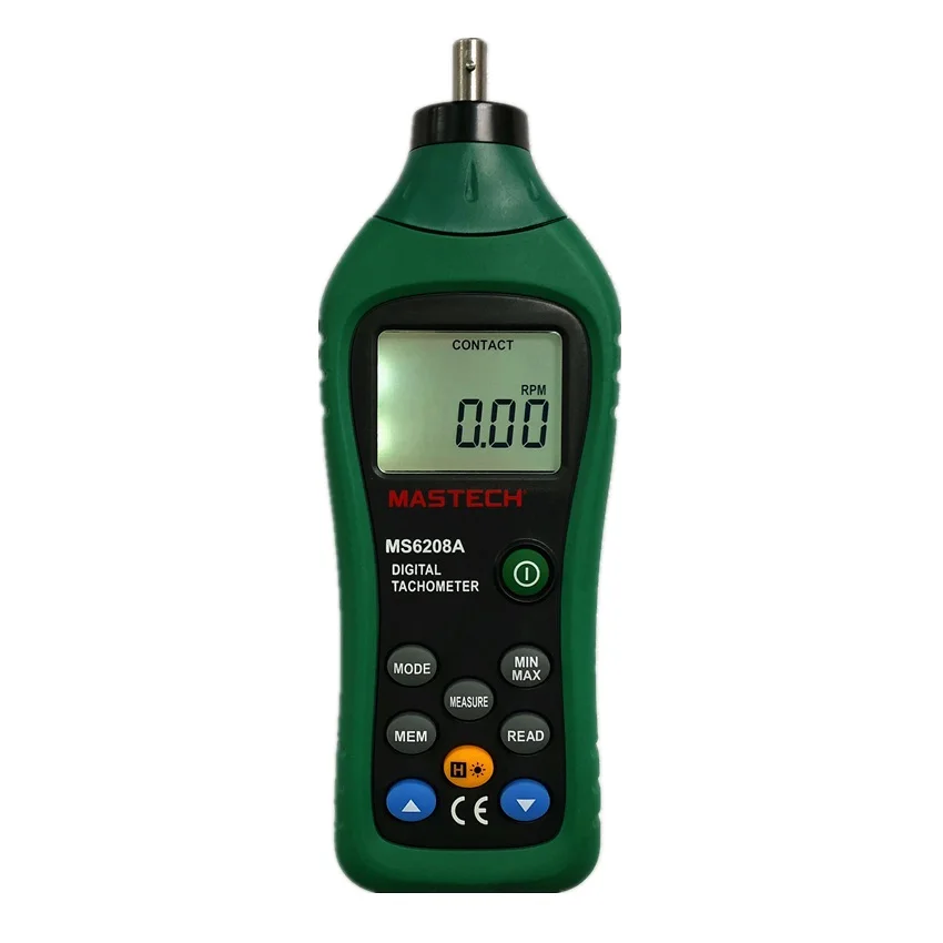 Цифровой тахометр MASTECH MS6208A ЖК дисплей с подсветкой и вращением 50 19999 ОБ/мин