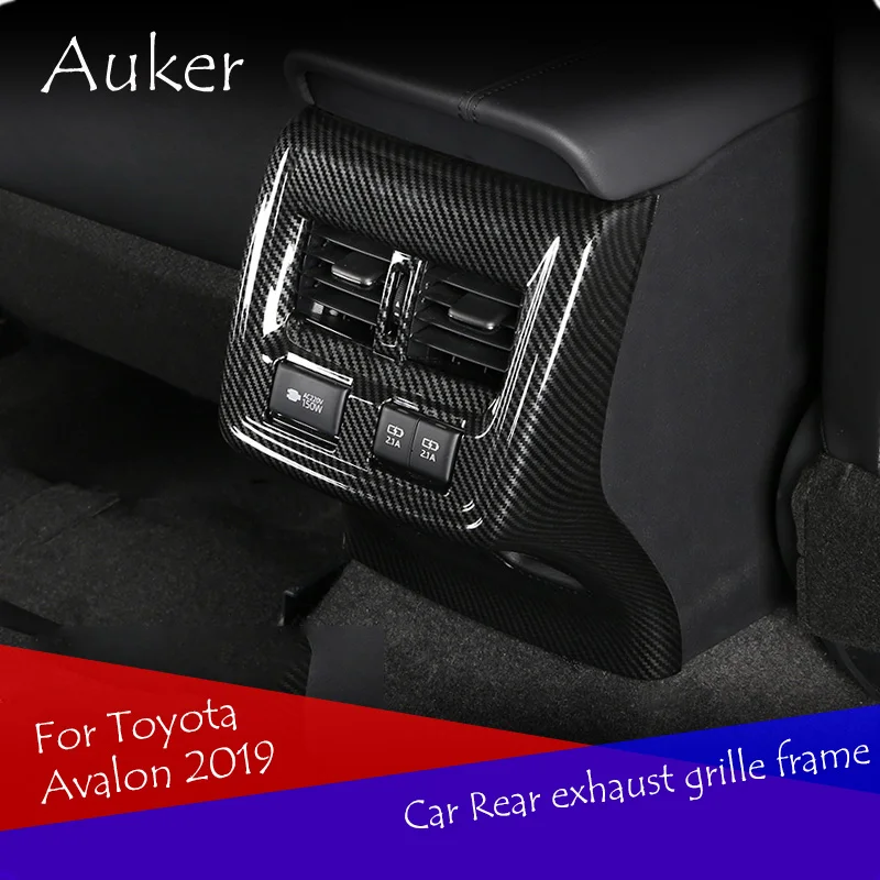 Автомобильная задняя консоль центральный кондиционер воздуха Вентиляционный Выход рамка Крышка отделка наклейки Стайлинг для Toyota Avalon 2019