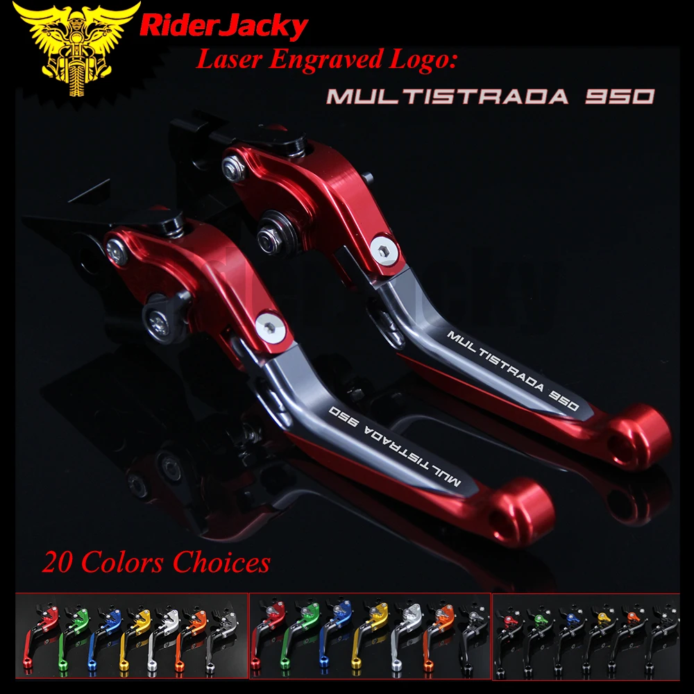 

RiderJacky 1 Pair Red Motorcycle Folding Extendable Brake Clutch Levers For Ducati 950 MULTISTRADA 2017-2018 17 18