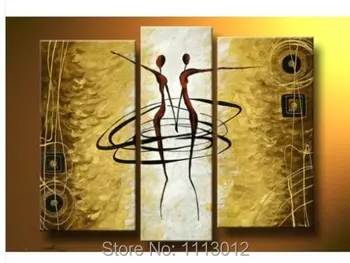 

Hand Painted Modern Abstract Home Wall Decoration Knife Art Canvas Oil Paintings For Dining Room 3 Panel Picture For Living Room