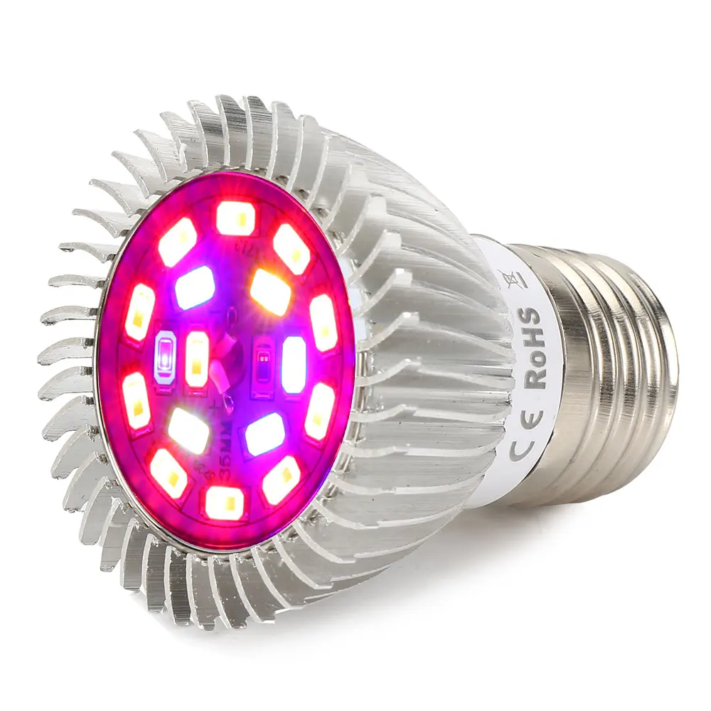 Фитолампа светодиодная полного спектра 18 светодиодов 4 шт./лот Е27|hydroponic lamp|full spectrum